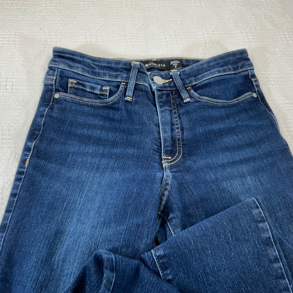 Athleta Womens Dark Wash High Rise Skinny Denim Jeans Blue Size 2 - Picture 3 of 9